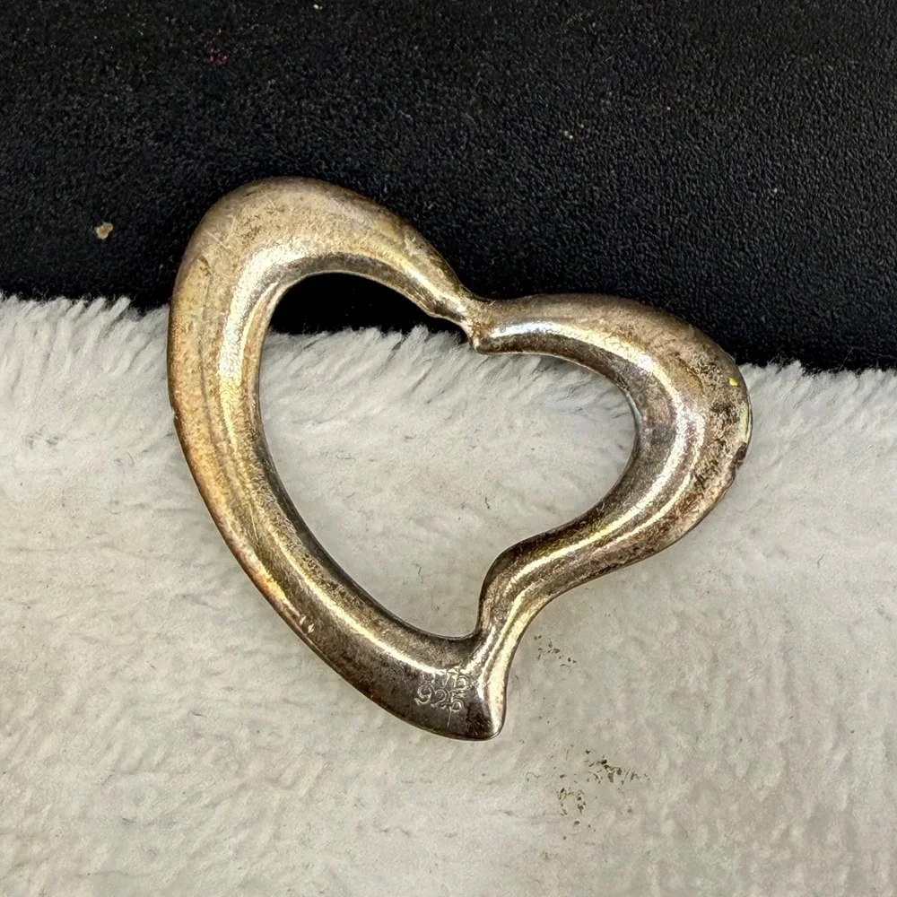 Vintage Sterling Silver Heart Pendant Silver Inscribed The Love We Give